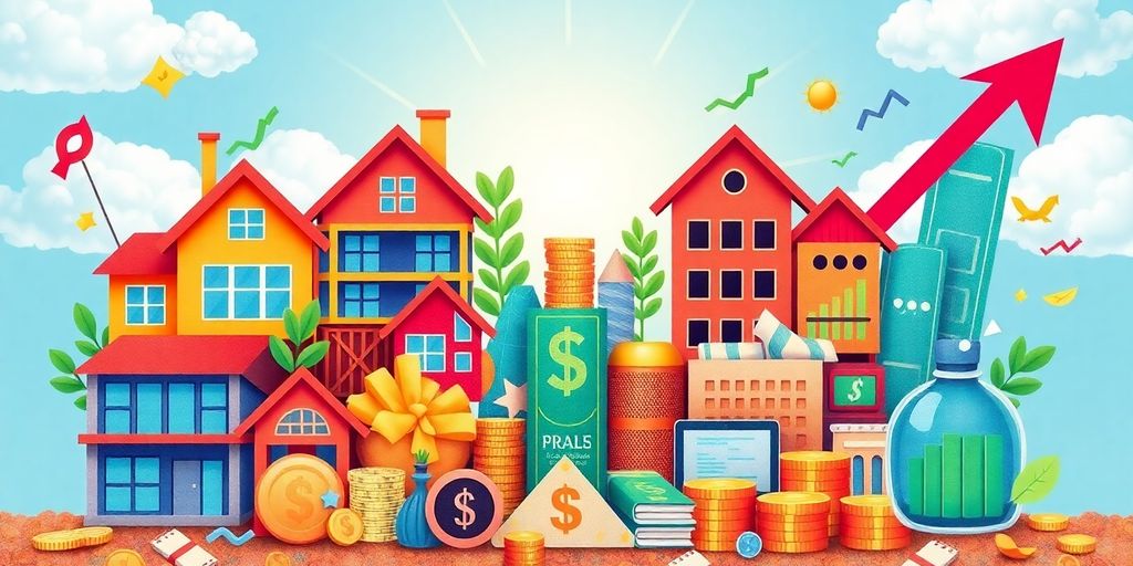 Collage of diverse passive income streams for wealth.