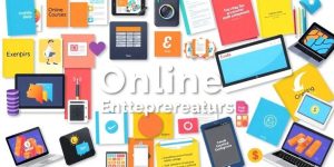 Collage of popular digital products for online income.
