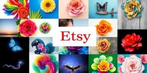 Colorful digital images collage for selling on Etsy.