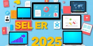 Colorful digital downloads on devices for 2025 selling strategies.