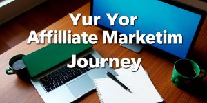 Laptop and notepad on a desk for affiliate marketing.
