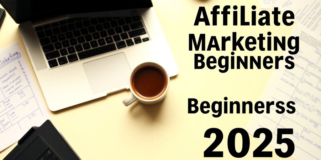 Laptop and coffee on a desk for affiliate marketing.